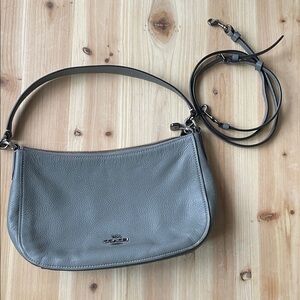 Coach Pebble Gray Leather Shoulder Bag
